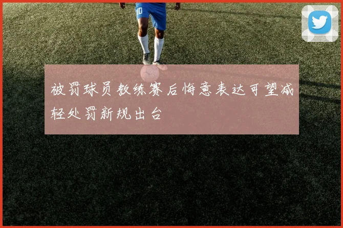 被罚球员教练赛后悔意表达可望减轻处罚新规出台